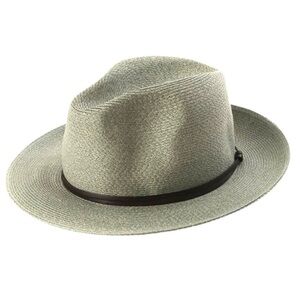 Travaux En Cours Straw Fedora Hat in Sage Size 56